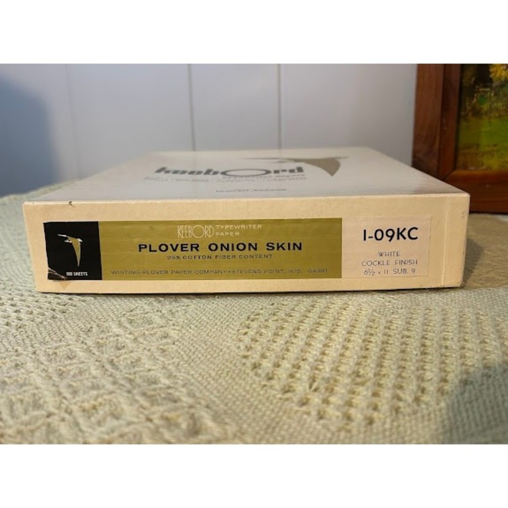Keebord Typewriter Papers Plover Onion Skin White Cockle Finish 8.5 x 11 25 - Picture 4 of 4